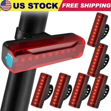 6x LED USB Rechargeable Bike Tail Light Bicycle Safety Cycling Warning Rear Lamp