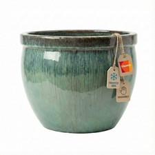 Teramico Pflanzgefäß Keramik Bavaria Tall Grün 37cm – Glänzend & Frostfest