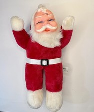 Vintage Christmas Santa Claus Rubber Face Plush Stuffed Doll ETONE Very Clean