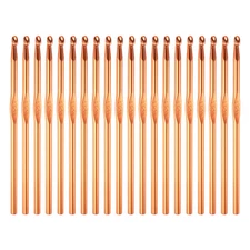 20Pcs Aluminum Crochet Hook 5.5mm Knitting Needles for Craft Yarn Rose Gold Tone