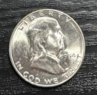 1954 S Benjamin Franklin Silver Half Dollar, Gem Uncirculated.  90% Silver