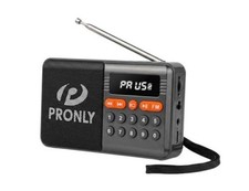 FM Radio, Digital FM Radio with Bluetooth, USB-C Rechargeable Small Black