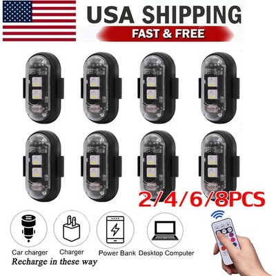 Wireless LED Strobe Light RGB 8 Colors Rechargeable Flashing Car Ambient Lights