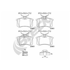 Satz Bremsbeläge Bremsklötze hinten für Seat Arona KJ7 Arosa 6H1 | 26233798