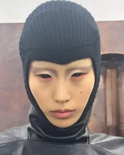 RICK OWENS PORTERVILLE RUNWAY CASHMERE SKULL BALACLAVA MASK FW24 (BLACK, OS)