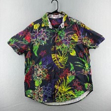 Robert Graham Shirt Mens XL Stretch Cotton Short Sleeve Button Up Colorful