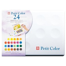 Sakura Petit Color: 24-Color Field Sketch Watercolor Set with Water Brush