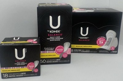 U by Kotex Balance Daily Liner Pantiliners/pads Regular Thin, Wrapped Bundle