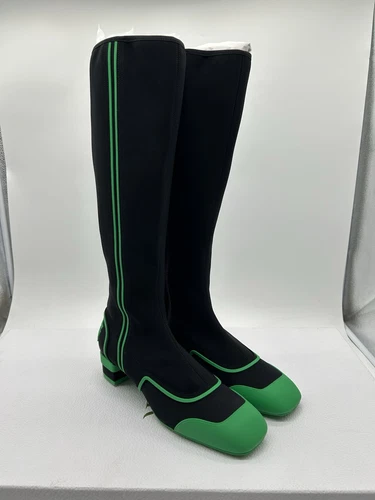 Bottes hautes Dior à talons roulants noir/vert femme au Royaume Uni 6,5 (eu 39) neuves