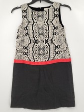 Loft Womens Size 2 Multicolor Sleeveless Zip Up Back Short Linen Casual Dress