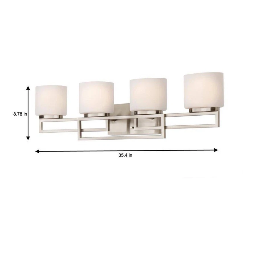 Luz de baño tocador de 4 luces para decoradores del hogar - níquel cepillado Foto 3 de 3