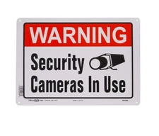 Warning Security Cameras in Use Sign, Aluminum, 10X14 Inches, 1 Sign