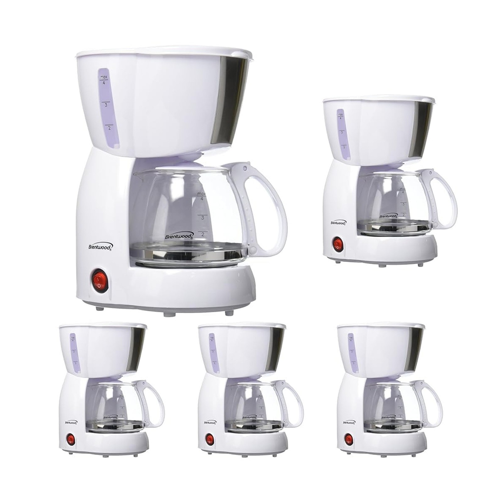 (white) (pack Of 5) 4-cup (pack Of 5) Fast Ship