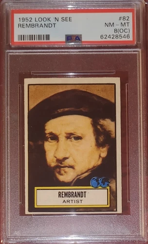 1952 TOPPS LOOK N SEE! PSA 8(OC) = PSA 6 (Rembrandt) #82 EX-MT RARE HARDEST CARD