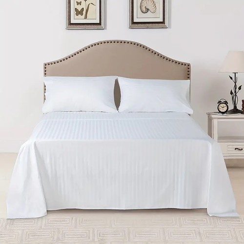 100% Egyptian Cotton White Flat Sheets Bed Sheet Single Double King All Size - Picture 12 of 161