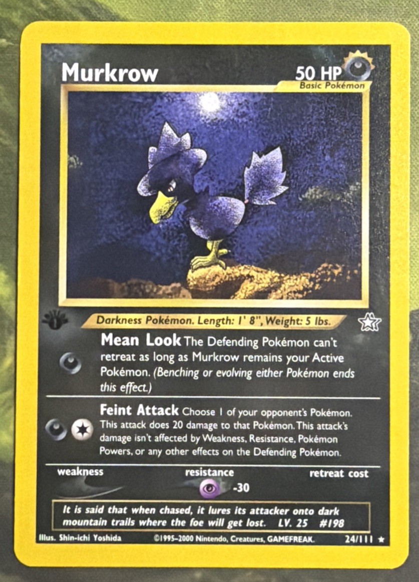 1st Edition Murkrow Rare 24/111 - Neo Genesis - Near Mint