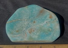 Blue Aragonite Polished Specimen Sky Blue Color 396 Grams or 14 Oz Afghanistan