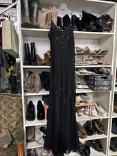 Xscape by Joanna Chen, Woman's Spaghetti Strap Formal Black Dress, Size 10