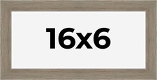 16x6 Frame Gray Barnwood Picture Frame Modern Photo Frame UV Acrylic, Acid Free