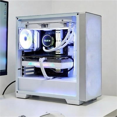 Custom/Whitebox White RGB Gaming Desktop Tower PC, SSD, Dedicated Graphics