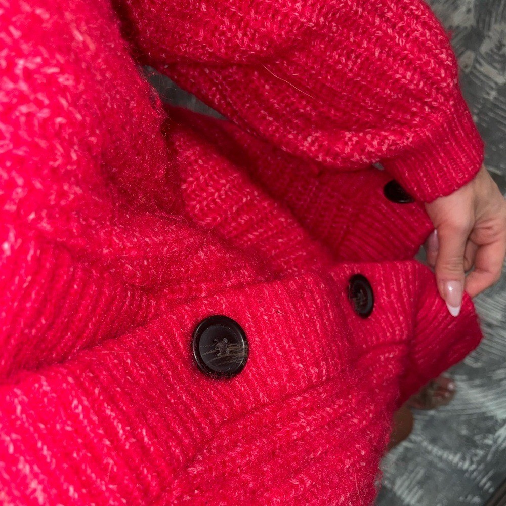 Universal Thread Women's Raspberry Knit Button Ca… - image 7