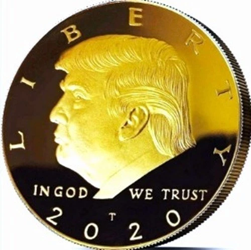 1-2020 President Donald Trump 24Kt Gold Plated 40mm EAGLE Comm. Liberty Coin New