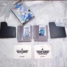 Top Gun 1 + 2 The Second Mission Set NES Carrito Funda Manual Completo en Caja CIB