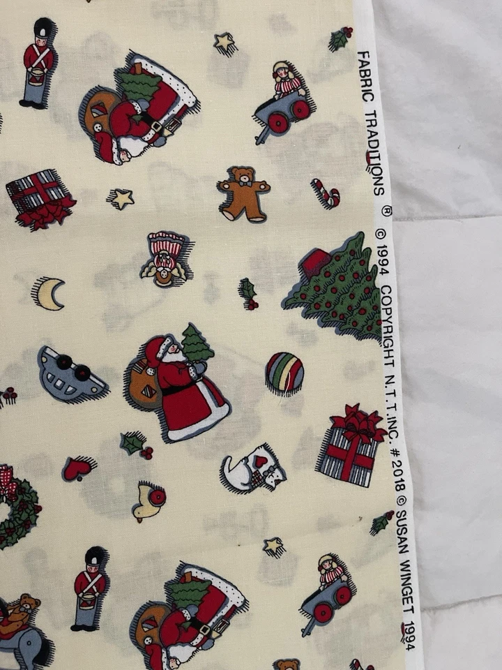 Vintage Susan Winget For Fabric Traditions - Christmas Santa Nutcraker. 2 YARDS! - Image 2 of 4