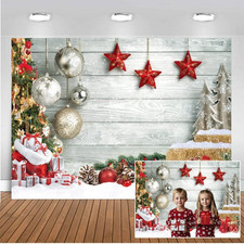CHAIYA 7X5FT Christmas Backdrop White Wood Floor 7  x5  ,