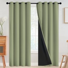 100 Blackout Curtains for Bedroom,Thermal Insulated Grommet Window Drapes Ro...