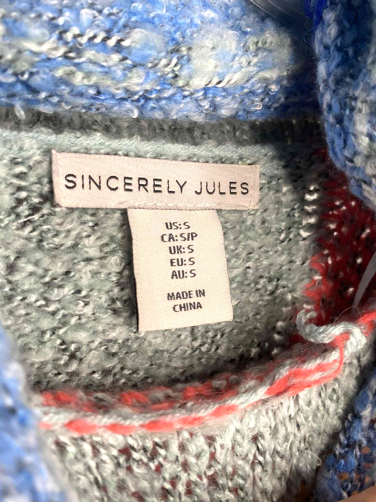 Sincerely Jules sweater patchwork Boho Chunky Kni… - image 5