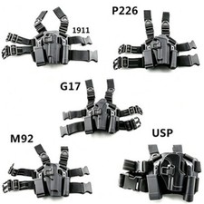 Tactical Quick Draw Drop Leg Holster G17 1911 P226 M92 USP Polymer Black