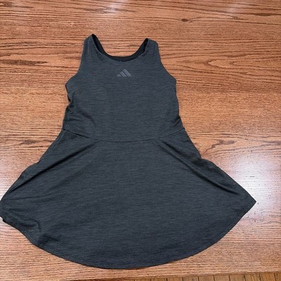 Adidas Melange Flounce Dress Dark Gray Girls XL
