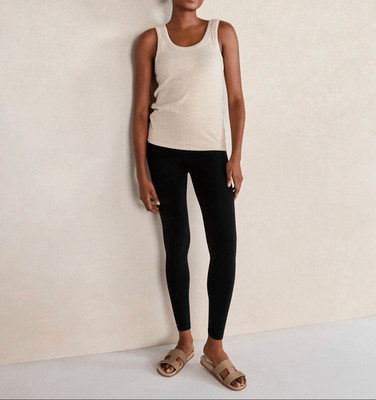 Haven Well Within Women's Scoop Neck Ribbed Sleeveless Tank Top Oatmeal L NEW