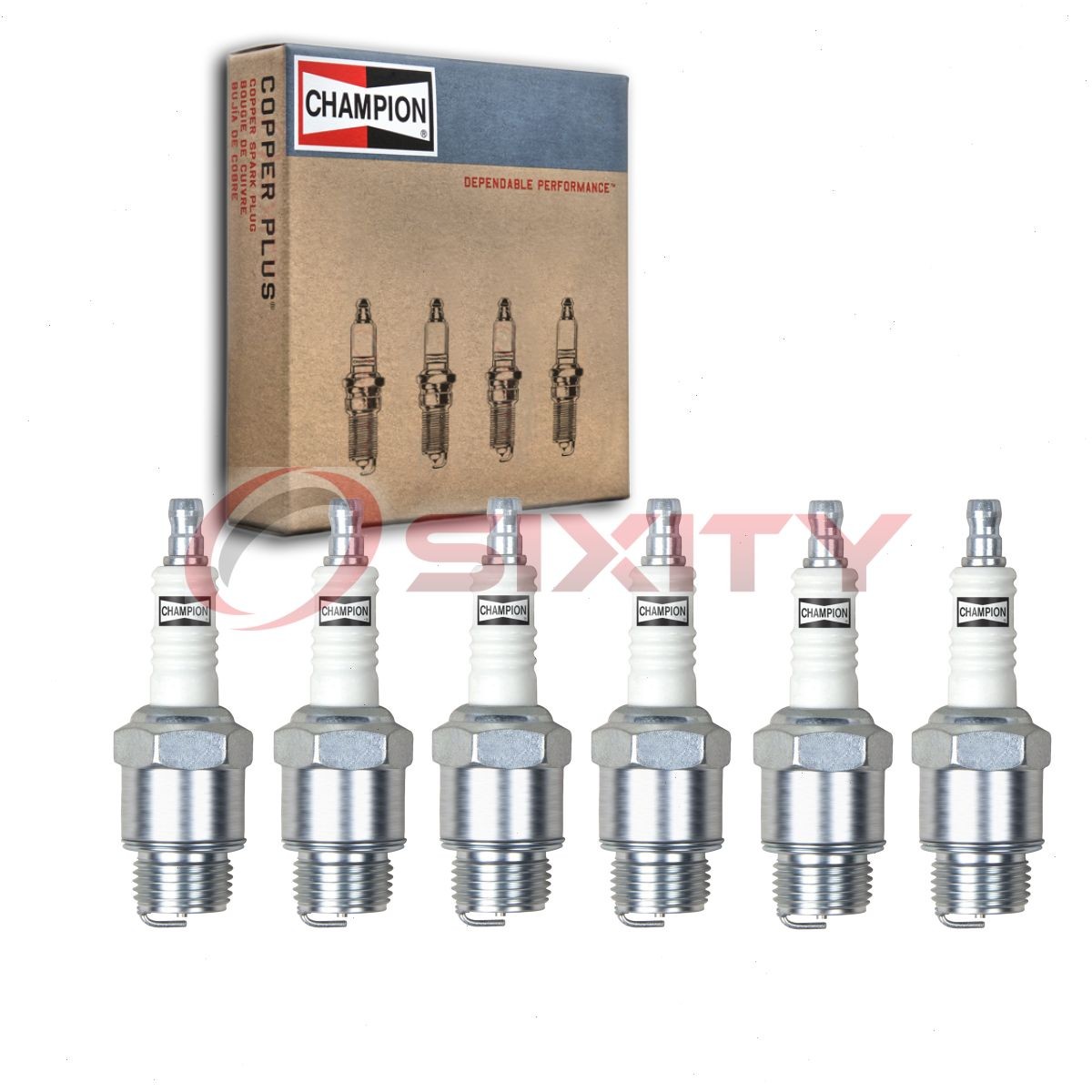 6 pc Champion Industrial Spark Plugs for 1930 Pontiac Model 6-30 B 3.3L L6 bf