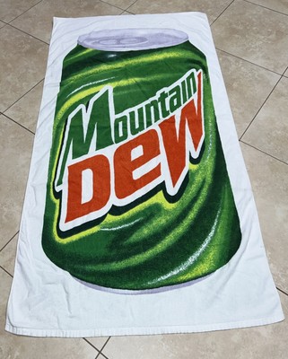 Mountain Dew Soda Can Beach Towel 100% Cotton  Advertising 32'' x 59''