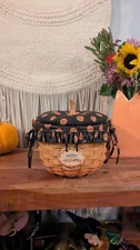 Longaberger Halloween Small Pumpkin Basket Black & Orange Liner 1996  