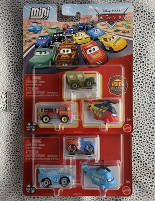 Disney Pixar Cars Mini Racers 3 Pack Rotor Turbosky Red Sarge