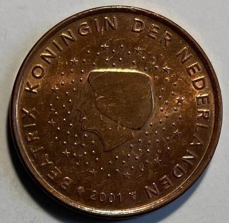 Pièce De 2 Euros Rare 2001 - Reine Beatrix Des Pays-Bas, Modèle Rare Et Collectionnable