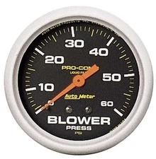 2-5/8 Pro-Comp, Blower Pressure Gauge, Liquid Filled Dunebuggy & VW