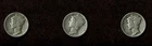 3 x 1935Mercury Dimes 1 each P-D & S