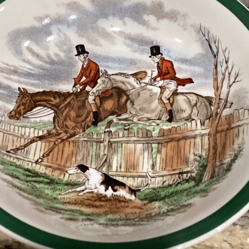 3 SPODE ENGLAND THE HUNT FIRST OVER CEREAL BOWL 6 3/8”D Look Unused - Picture 2 of 4
