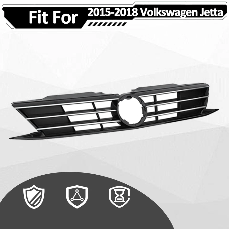 Parachoques delantero cromado parrilla para VW Volkswagen Jetta 2015 2016 2017 2018 Foto 3 de 4