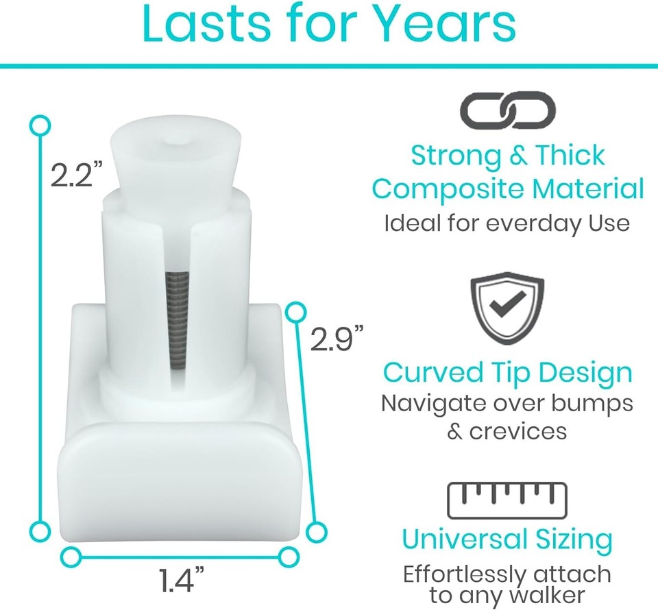 New! 4 Pcs. Walker Ski Glides & Covers Feet Coaster Cap Gliders (B16