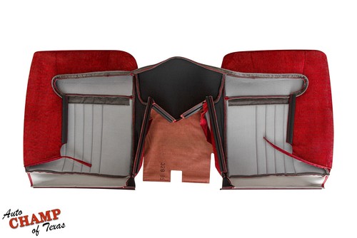 Ford F150 F250 F350 XLT 1988 1990 - Cubiertas de tela de asiento de banco trasero inferior/inclinado rojas - Imagen 13 de 18