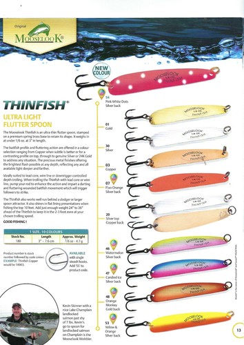 Mooselook Thinfish Fishing Lure - Orange Monkey/Copper Back - 18048 - 3", 1/8 oz - Picture 2 of 3