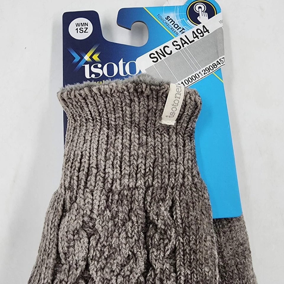 Guantes de chenilla Isotoner Signature SmarTouch para mujer talla única cromados sin cordones Foto 3 de 4