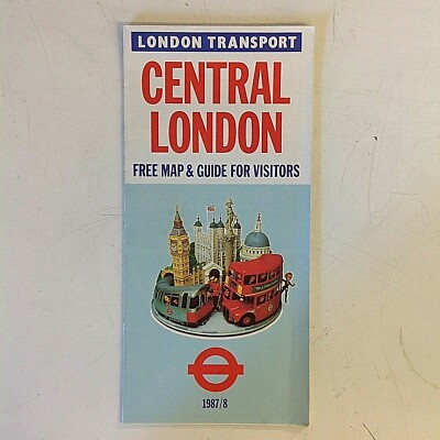 Vintage 1987-88 London Transport Central London Map Guide for Tourists Bus Tube