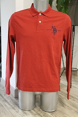 Nice Long Sleeve Brick Polo US POLO ASSN Size L Excellent Condition