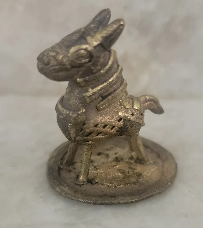 老式DHOKRA艺术印度黄铜线工作三重奏人物FOLK艺术动物10X — 第 3/4 张图片